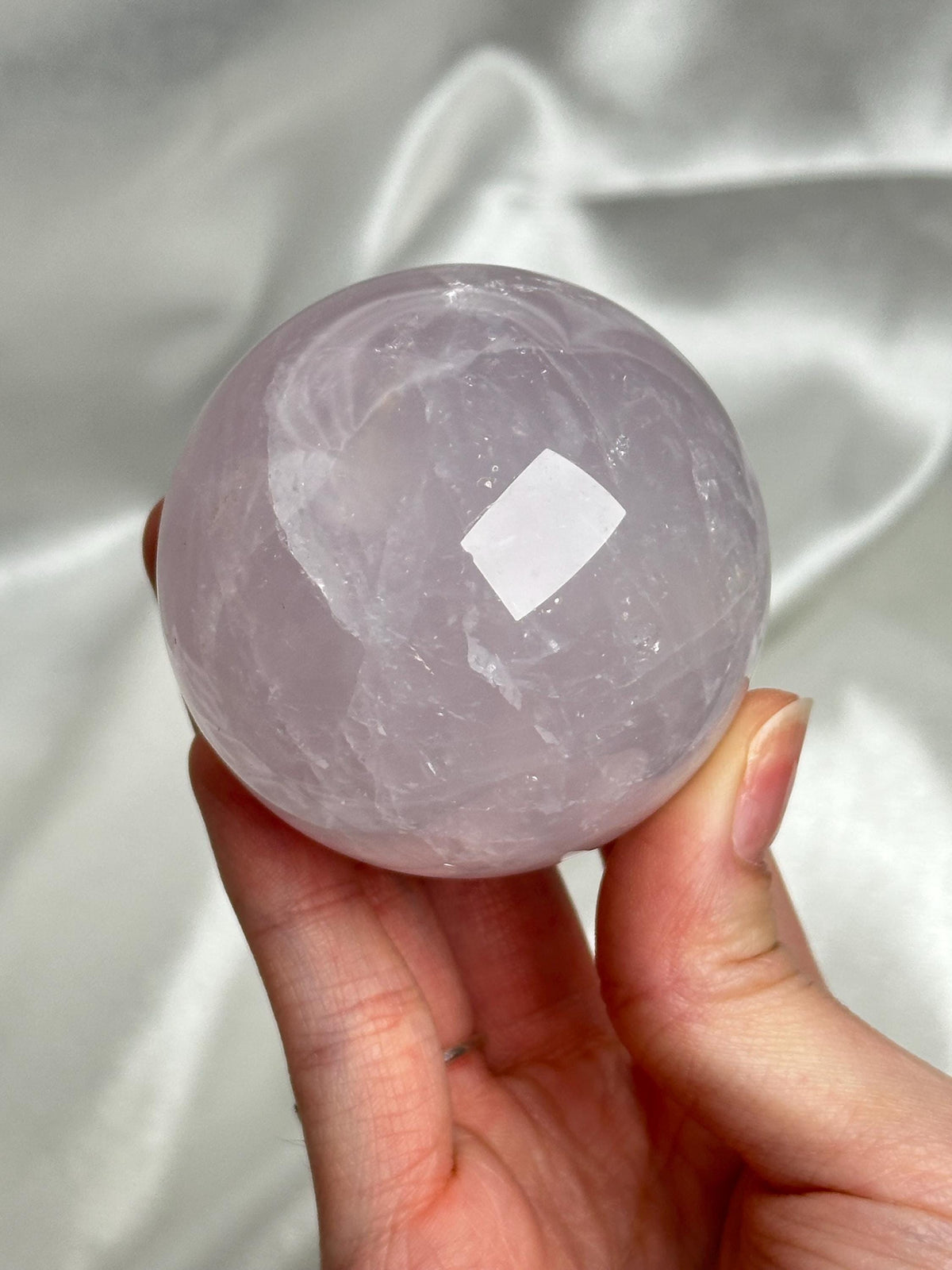Periwinkle Rose Quartz Sphere | Natural Lavender Blue Pink Quartz Crystal Ball | Pastel Gemstone Decor, Collector Piece & Gift Idea