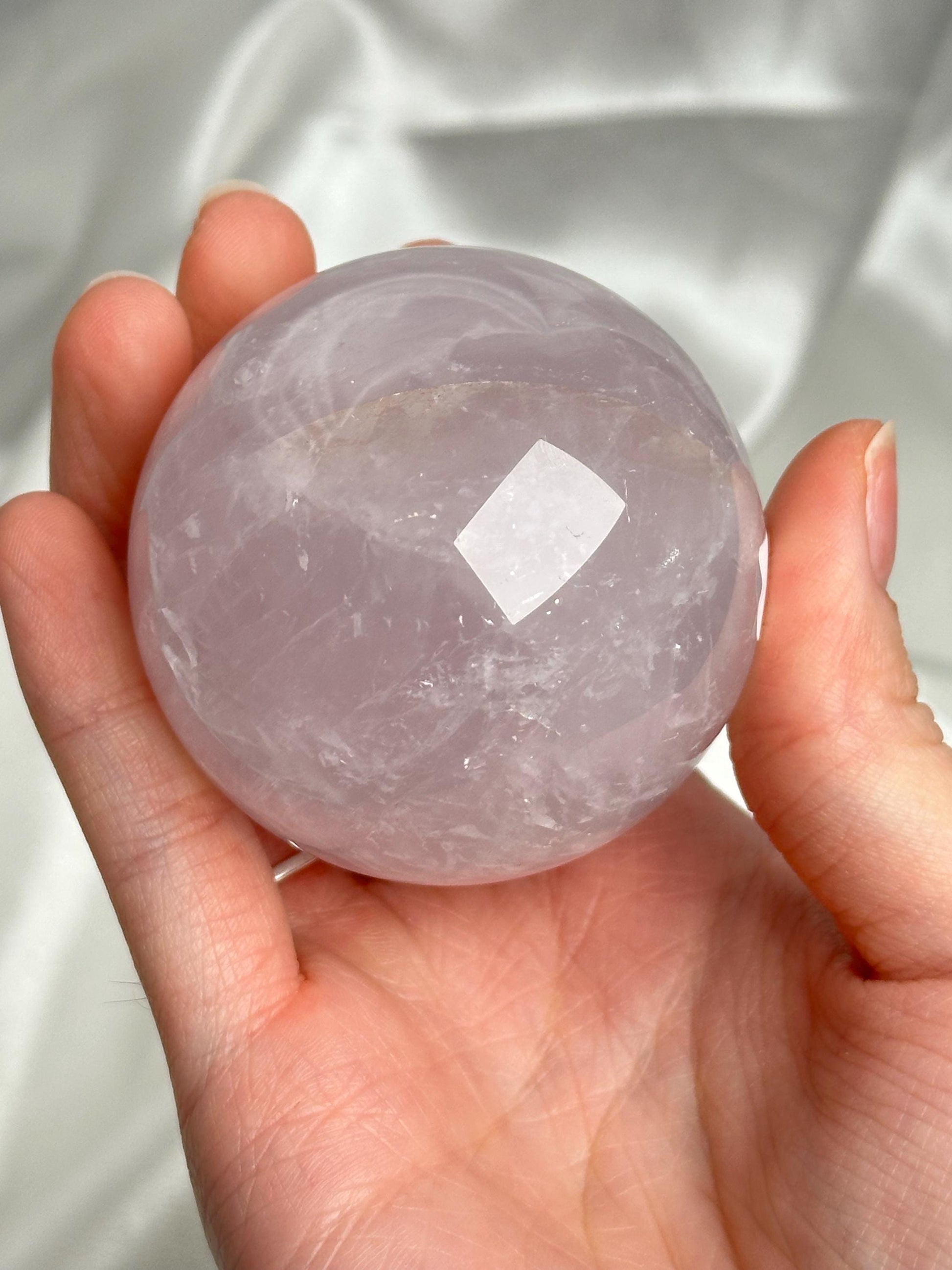 Periwinkle Rose Quartz Sphere | Natural Lavender Blue Pink Quartz Crystal Ball | Pastel Gemstone Decor, Collector Piece & Gift Idea