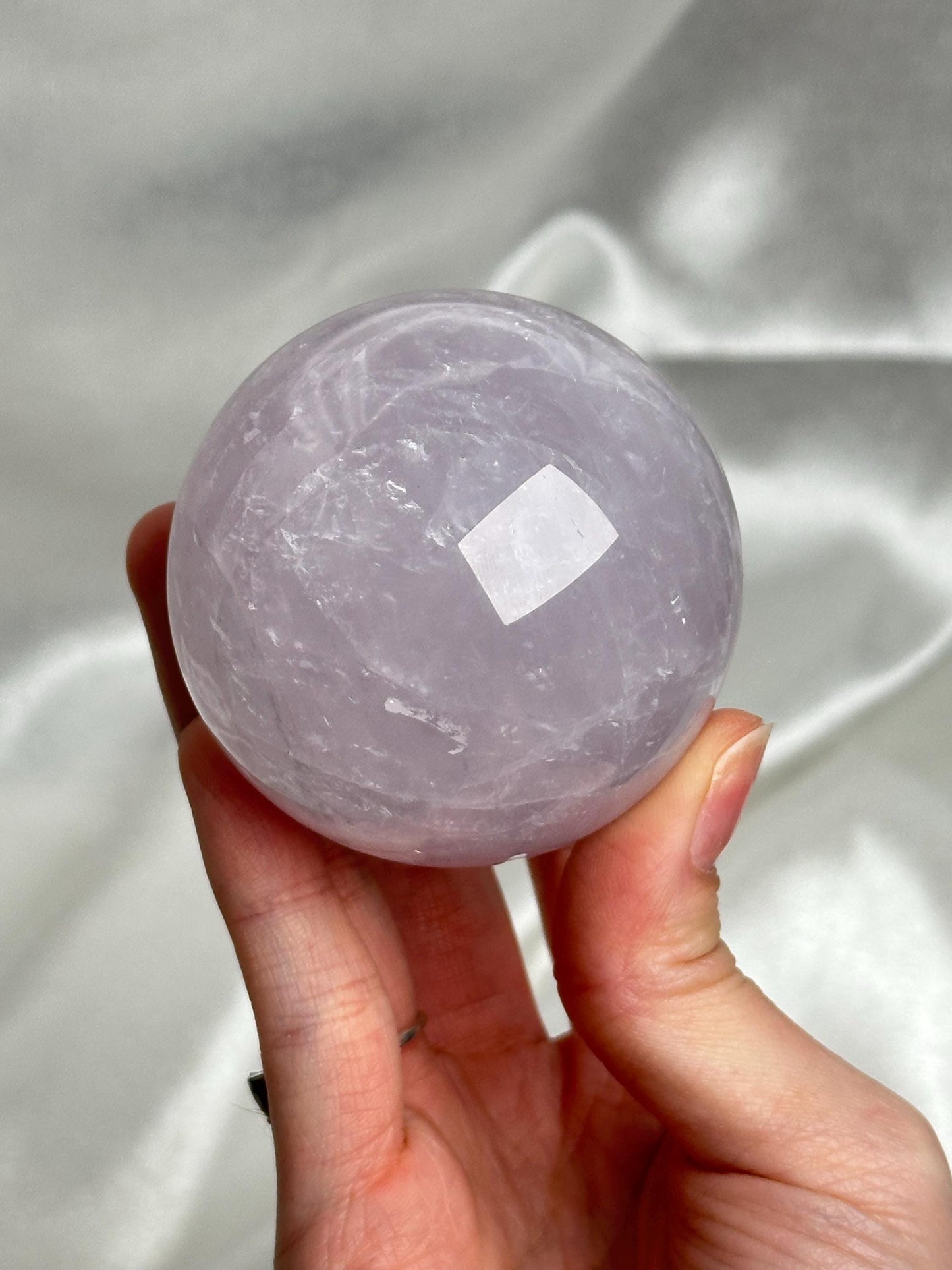 Periwinkle Rose Quartz Sphere | Natural Lavender Blue Pink Quartz Crystal Ball | Pastel Gemstone Decor, Collector Piece & Gift Idea