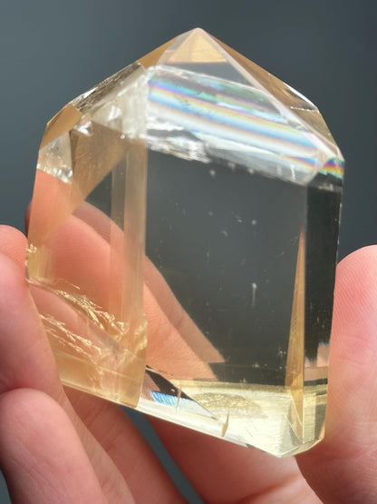 Honey Optical Calcite | Transparent Golden Calcite | Natural Crystal for Light Refraction | Unique Gemstone for Display and Collection