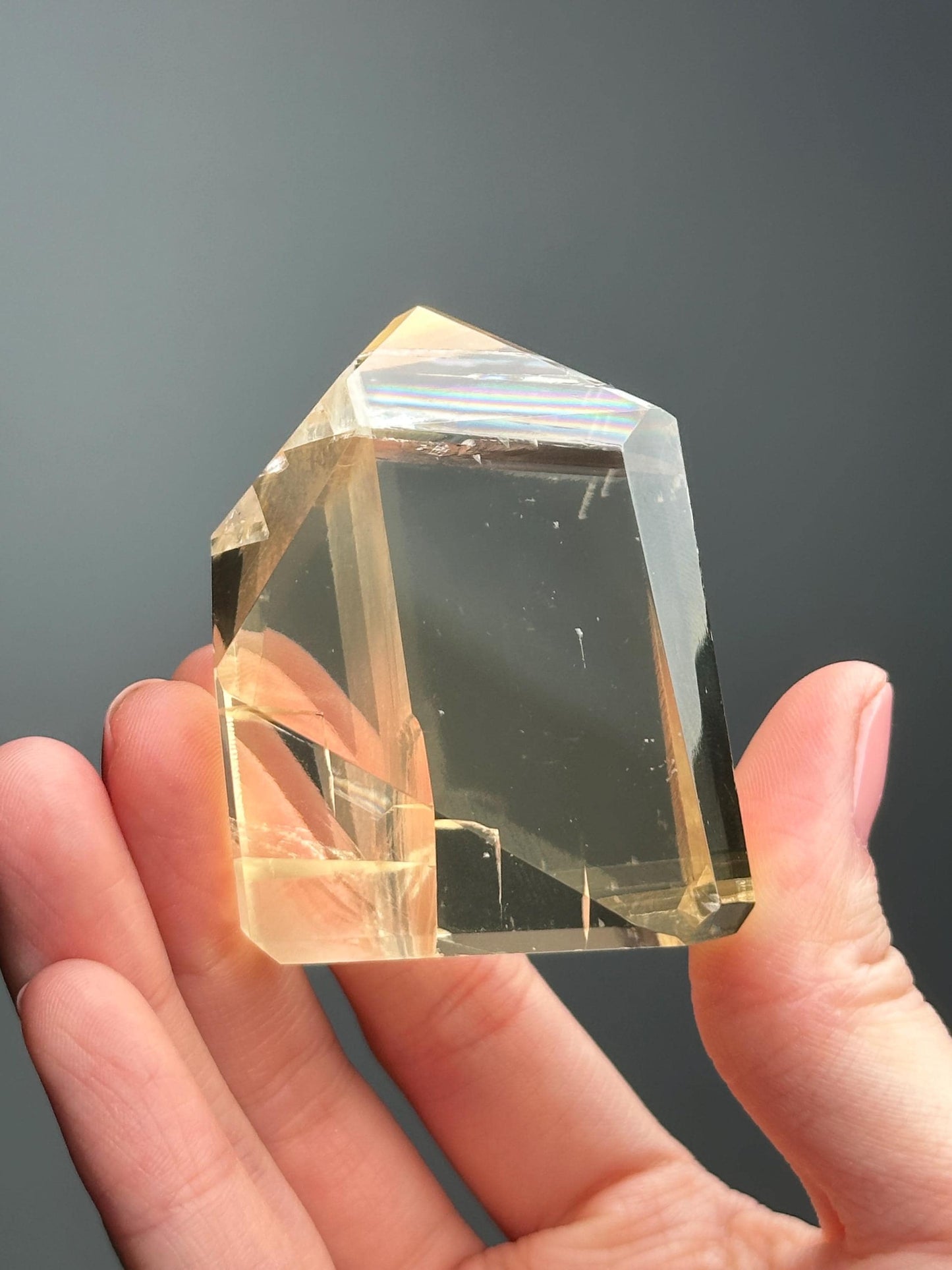 Honey Optical Calcite | Transparent Golden Calcite | Natural Crystal for Light Refraction | Unique Gemstone for Display and Collection