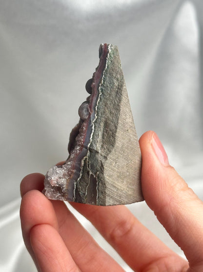Pink Amethyst Druzy with Botryoidal Fluorite Growth | Natural Sparkling Crystal Tower | Unique Purple Mineral Decor Gift for Collectors