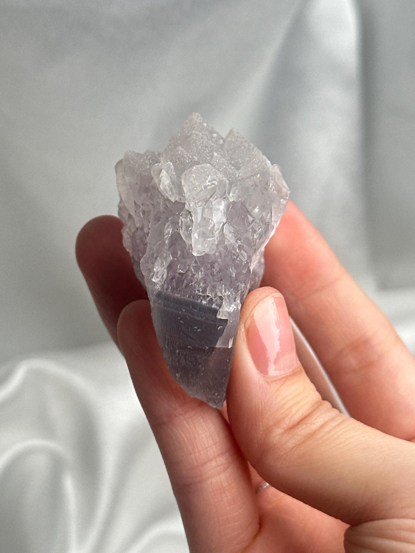 Amethyst with White Sugar Druzy | Natural Sparkling Quartz Crystal Specimen | Frosted Druzy Mineral Decor Gift for Collectors