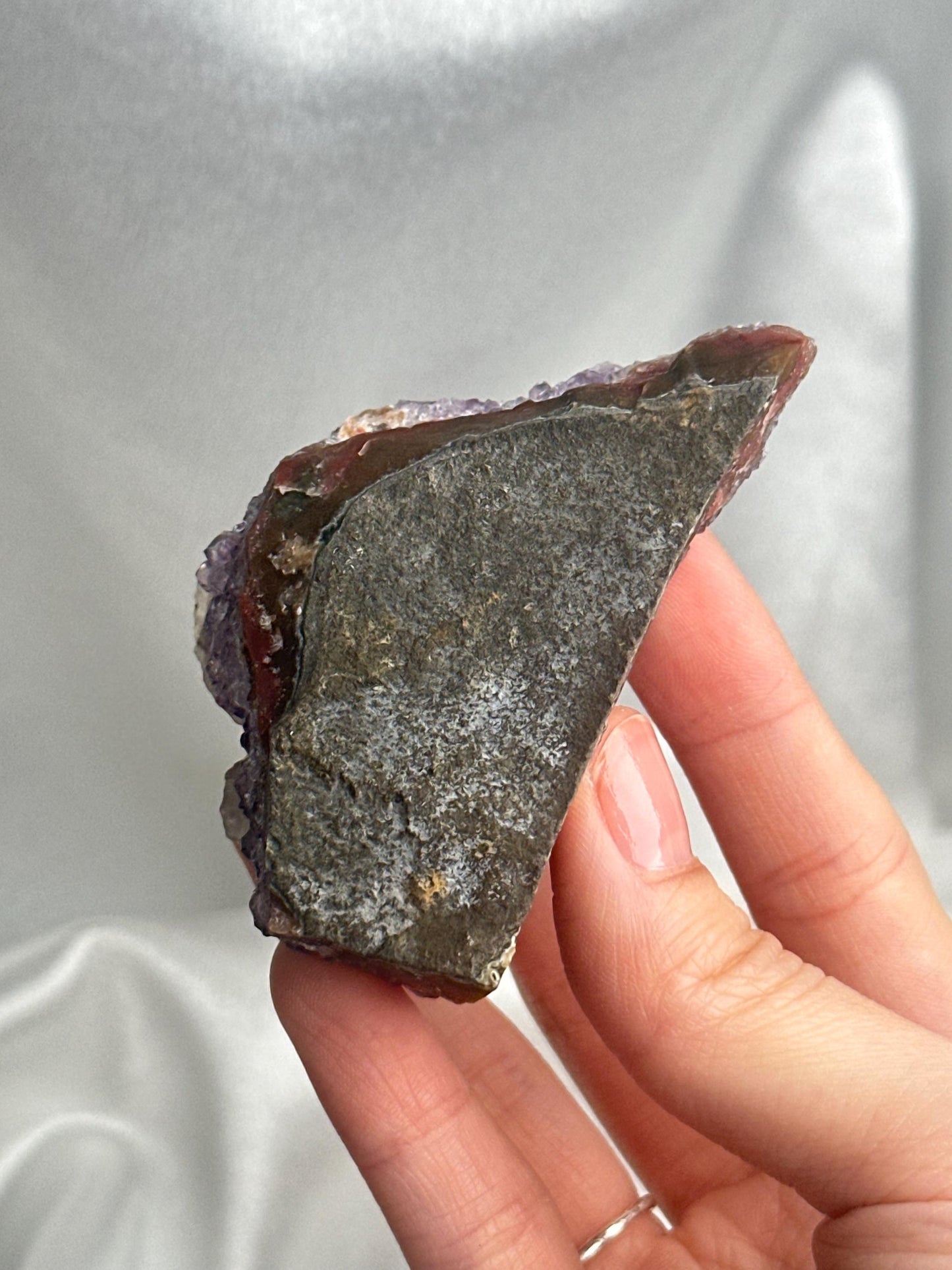 Amethyst with Calcite | Natural Purple Quartz Crystal with White Calcite Formation | Unique Mineral Specimen Decor Gift for Collectors