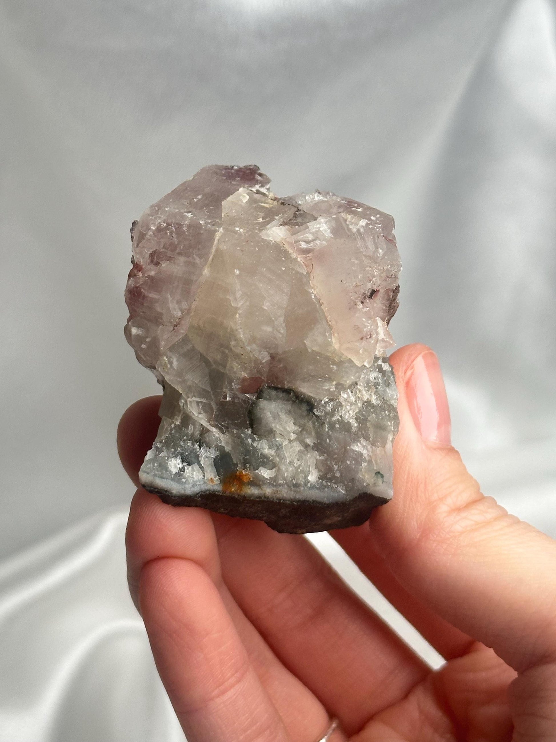 Amethyst with Red Druzy & Calcite | Natural Purple Quartz Crystal Specimen | Sparkling Mineral Decor Gift for Collectors and Display