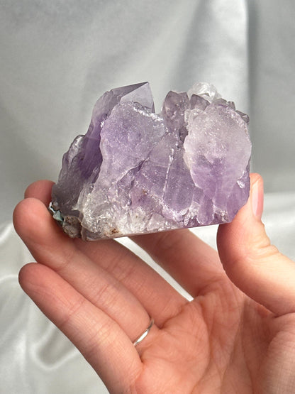 Amethyst with Druzy Quartz Point | Natural Purple Quartz Crystal Specimen | Sparkling Druzy Formation Decor Gift for Collectors
