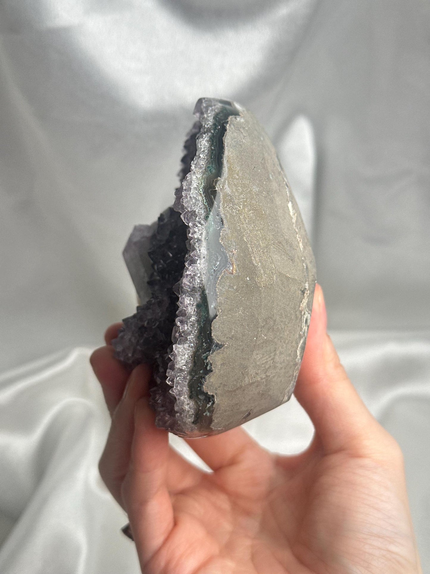 Amethyst with Quartz Phantom Point & Cristobalite | Natural Quartz Crystal Specimen | Unique Included Mineral Decor Gift for Collectors