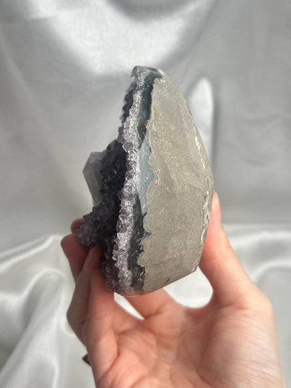 Amethyst with Quartz Phantom Point & Cristobalite | Natural Quartz Crystal Specimen | Unique Included Mineral Decor Gift for Collectors