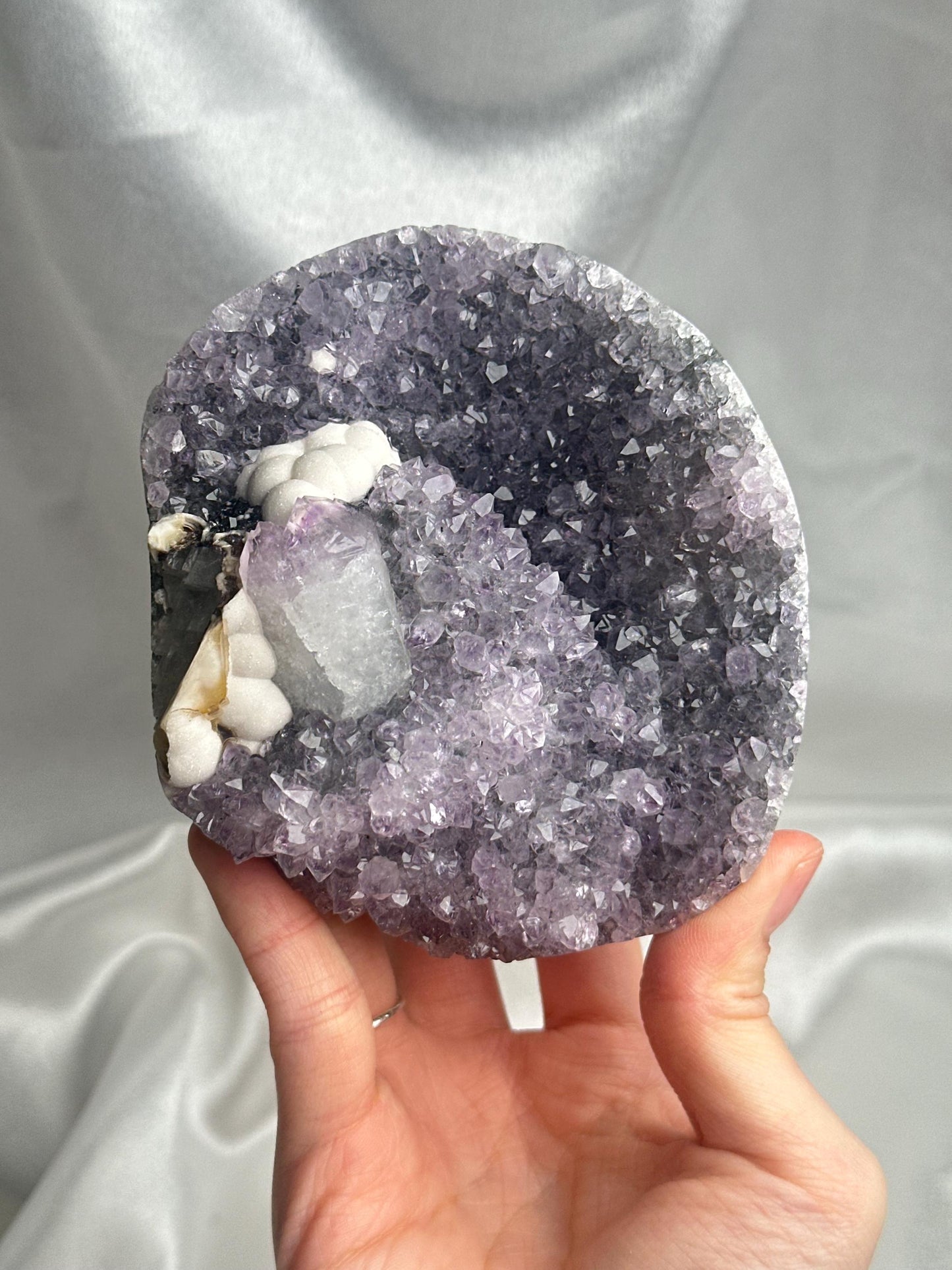 Amethyst with Quartz Phantom Point & Cristobalite | Natural Quartz Crystal Specimen | Unique Included Mineral Decor Gift for Collectors