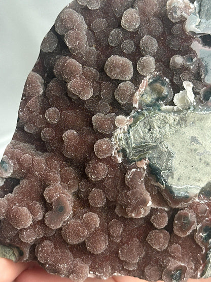 Raspberry Red Amethyst Cut Base | Deep Hued Crystal for Strength & Focus | Bold Geode Display for Home Decor or Energy Work