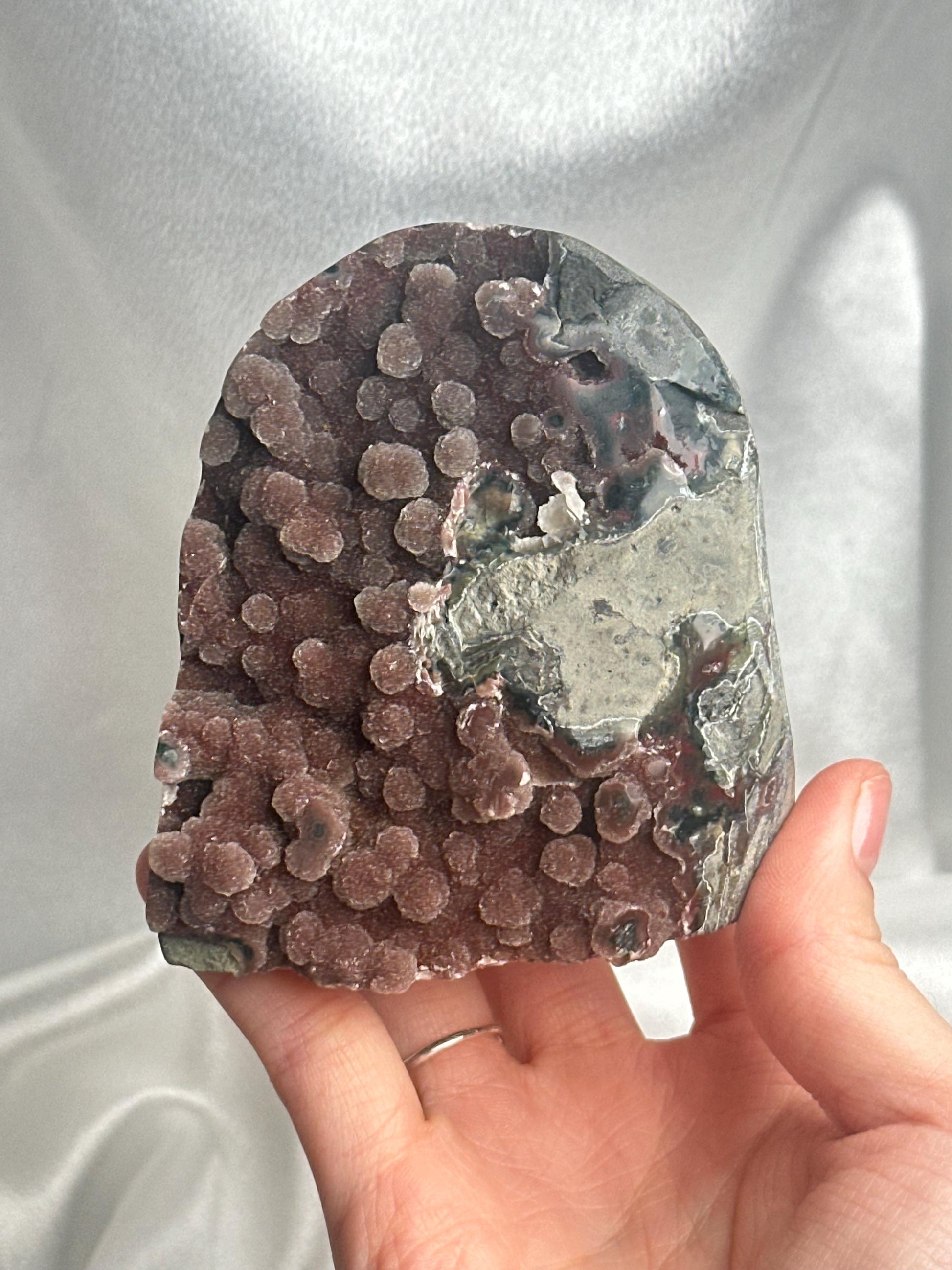 Raspberry Red Amethyst Cut Base | Deep Hued Crystal for Strength & Focus | Bold Geode Display for Home Decor or Energy Work
