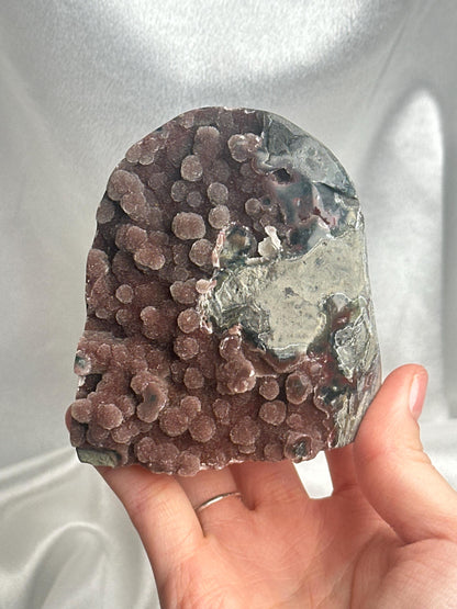 Raspberry Red Amethyst Cut Base | Deep Hued Crystal for Strength & Focus | Bold Geode Display for Home Decor or Energy Work
