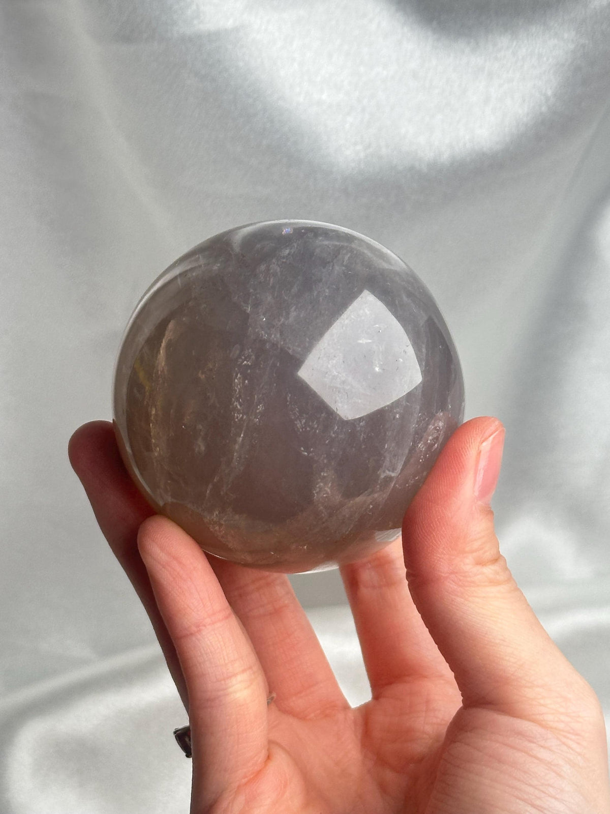 Blue Rose Quartz Sphere | Natural Quartz Crystal Orb | Smooth Stone Ball Mineral Specimen | Collector Display Decorative Accent