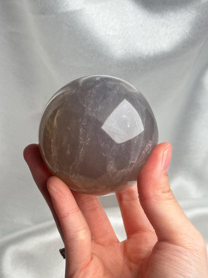 Blue Rose Quartz Sphere | Natural Quartz Crystal Orb | Smooth Stone Ball Mineral Specimen | Collector Display Decorative Accent