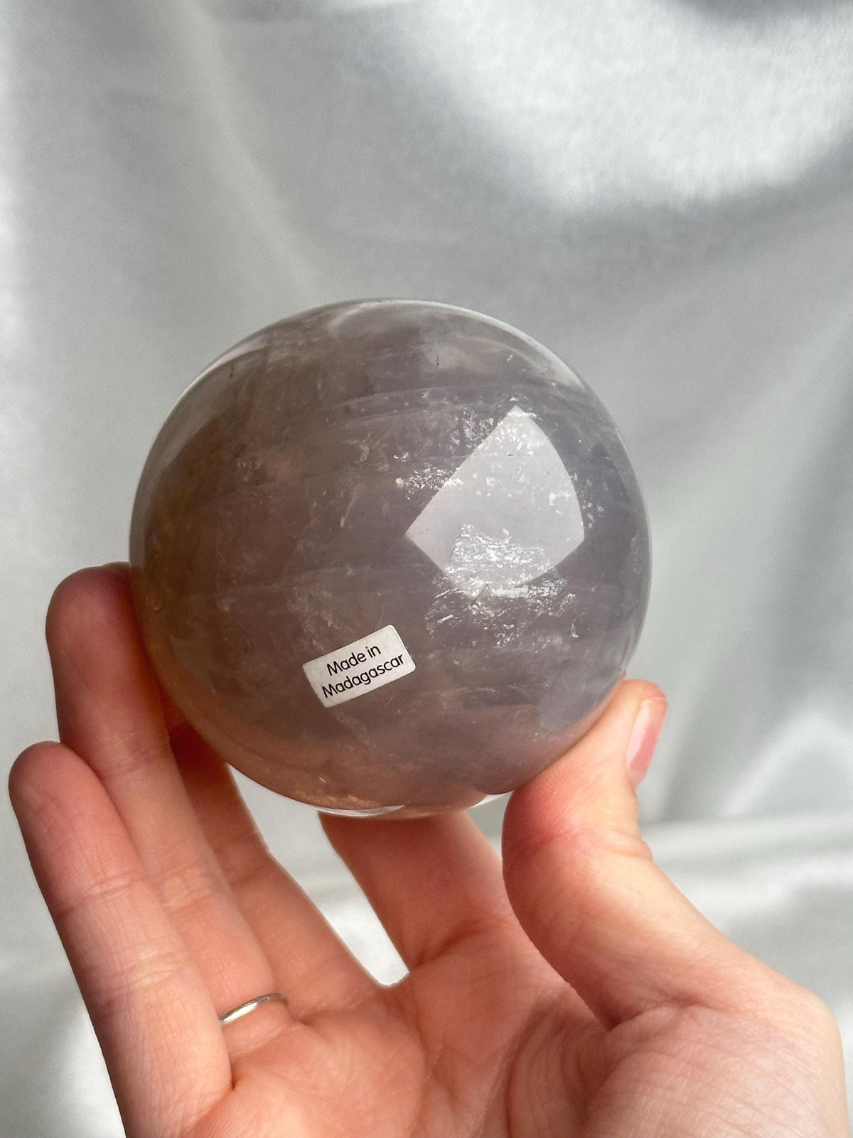 Blue Rose Quartz Sphere | Natural Quartz Crystal Orb | Smooth Stone Ball Mineral Specimen | Collector Display Decorative Accent