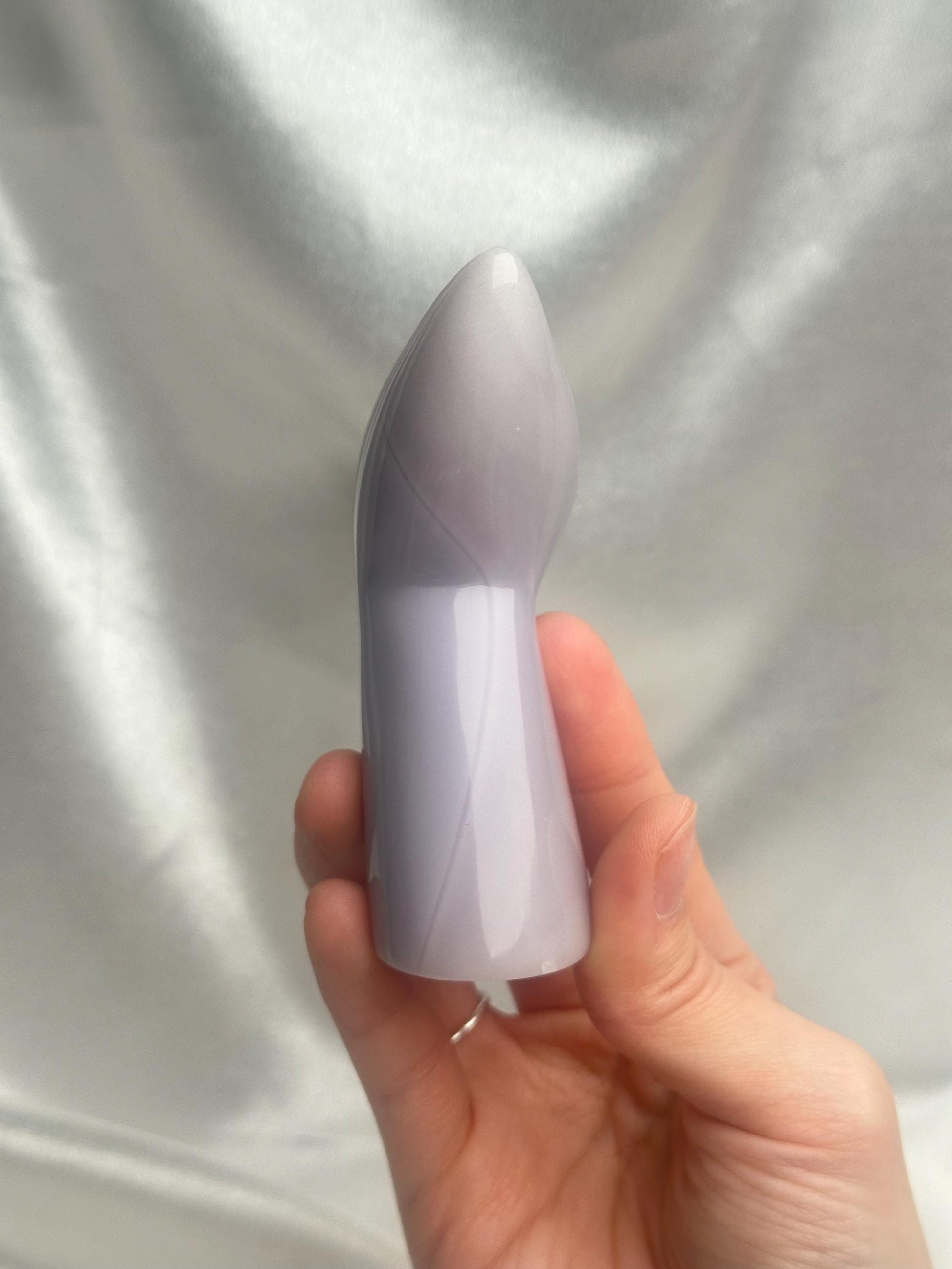 Yttrium Fluorite Mermaid Tail | Polished Purple Fluorite Crystal Carving | Standing Ocean Inspired Mineral Decor for Collectors
