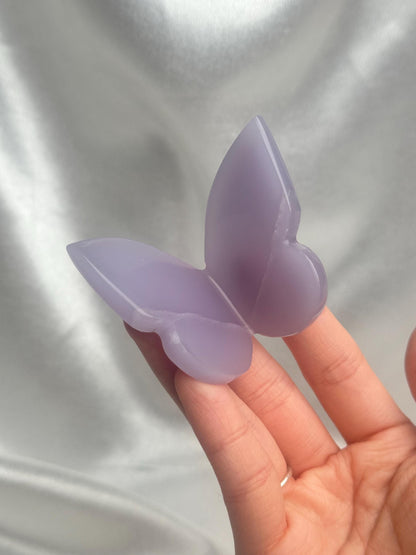 Yttrium Fluorite Butterfly Carving | Polished Purple Fluorite Crystal Sculpture | Collector Mineral Decor Gift & Display Piece