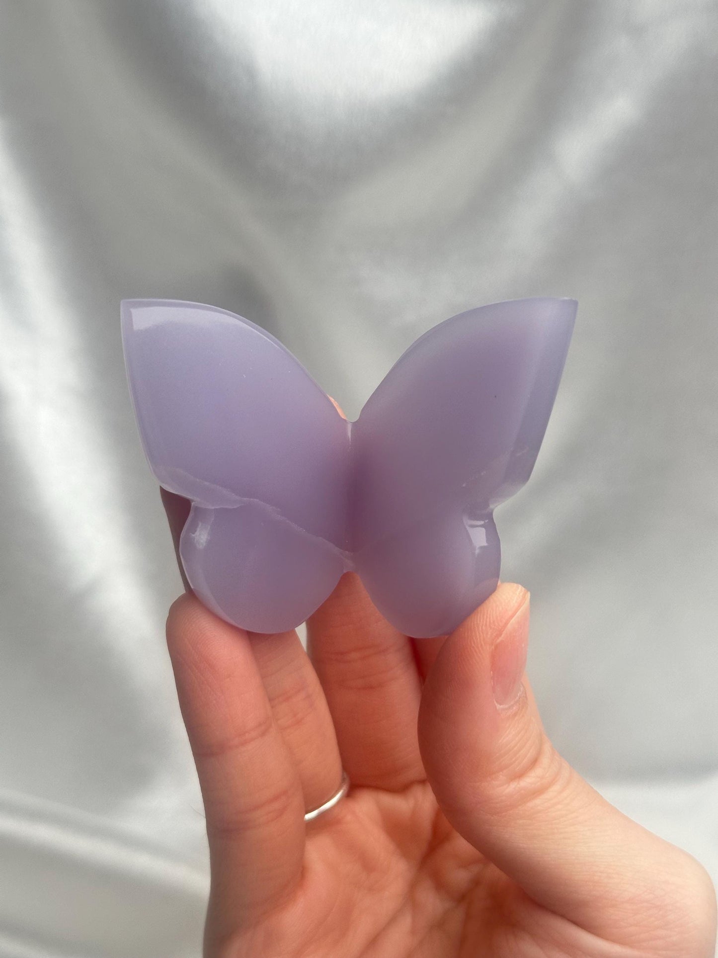 Yttrium Fluorite Butterfly Carving | Polished Purple Fluorite Crystal Sculpture | Collector Mineral Decor Gift & Display Piece