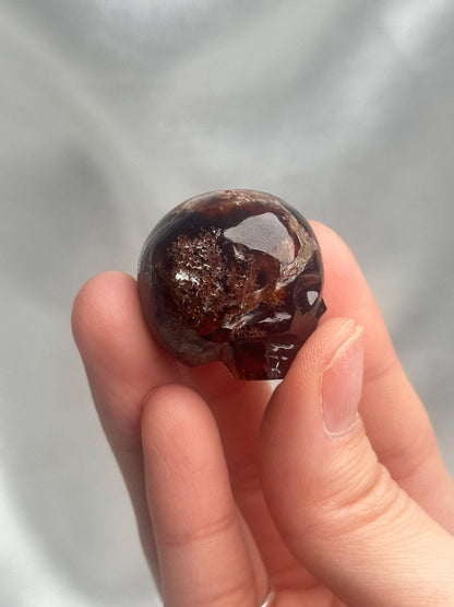 Master Carved Hessonite Garnet Skull by Leandro De Souza | Natural Orange Garnet Crystal Carving | Collector Mineral Art Piece