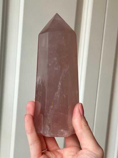 Rose Quartz Towers | Brazil | Natural Pink Crystal Point | Raw Standing Rose Quartz for Decor, Energy Work & Crystal Collectors