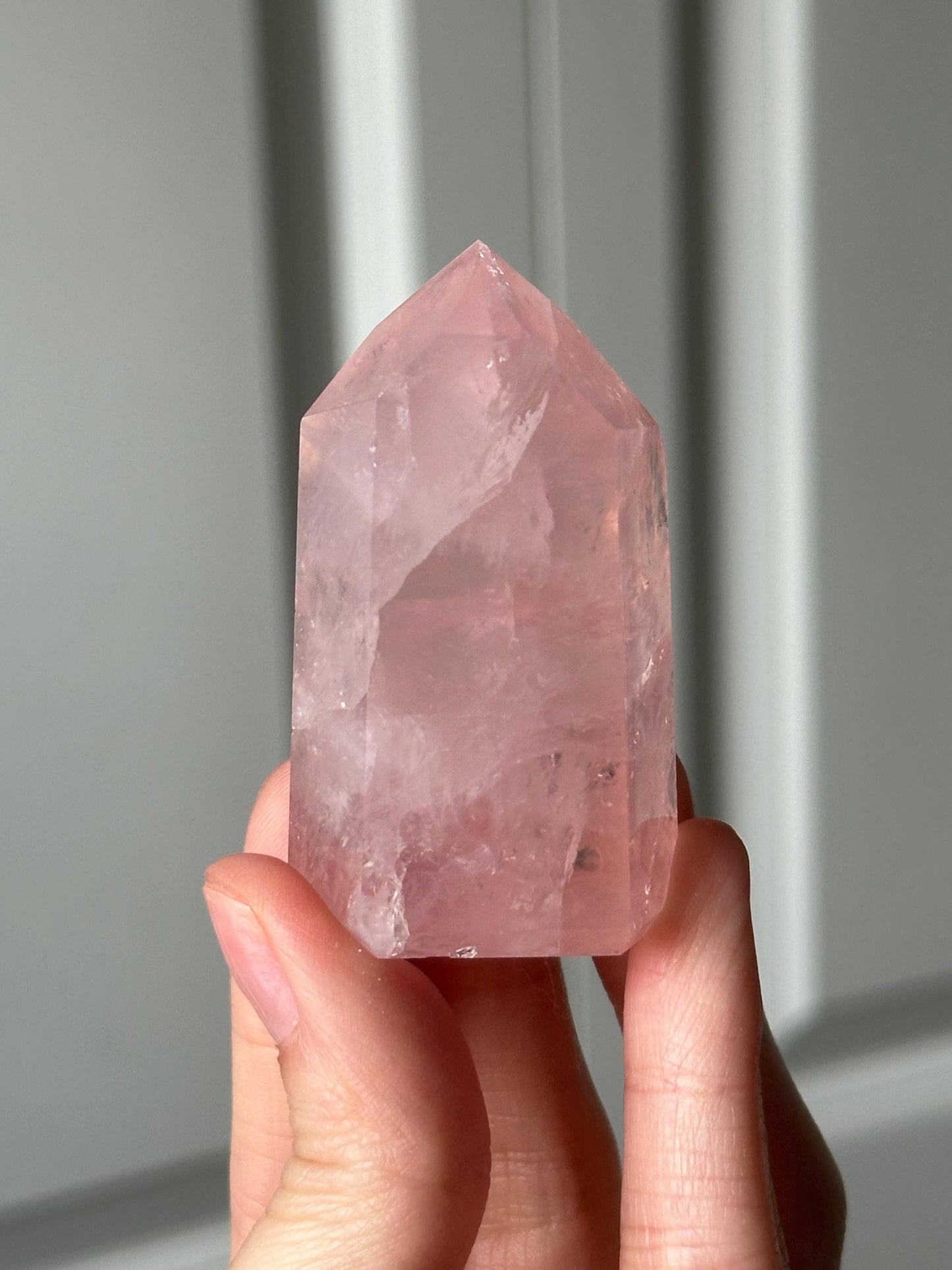 HQ Gemmy Rose Quartz Tower from Brazil | Natural High Clarity Pink Quartz Crystal Point | Collector Specimen, Home Decor & Gift