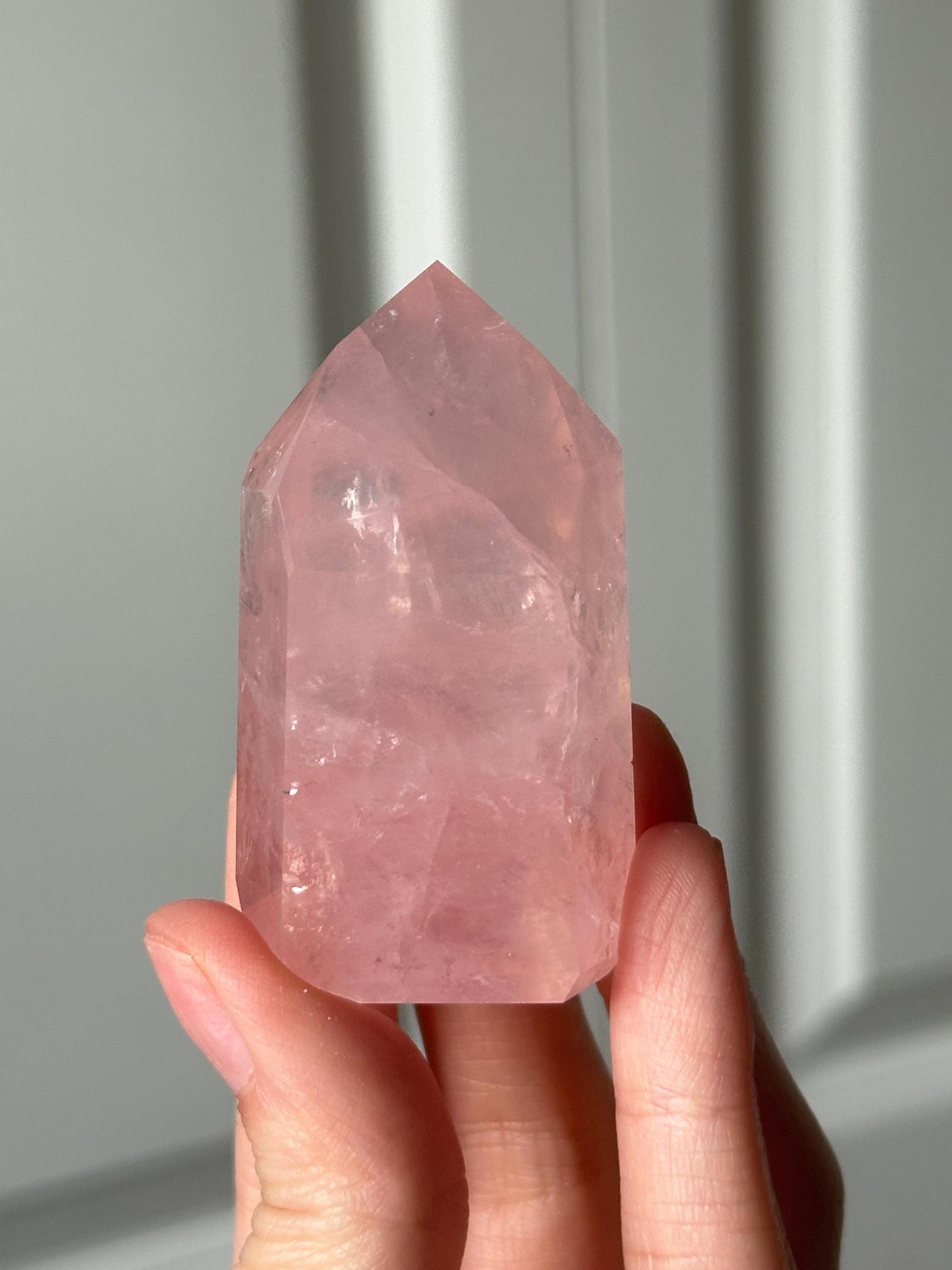 HQ Gemmy Rose Quartz Tower from Brazil | Natural High Clarity Pink Quartz Crystal Point | Collector Specimen, Home Decor & Gift