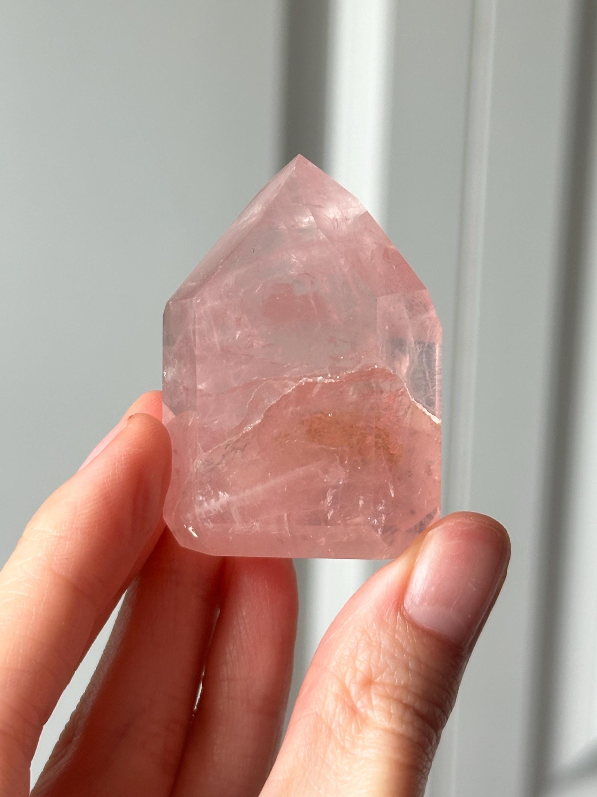 HQ Gemmy Rose Quartz Tower from Brazil | Natural High Clarity Pink Quartz Crystal Point | Collector Specimen, Home Decor & Gift