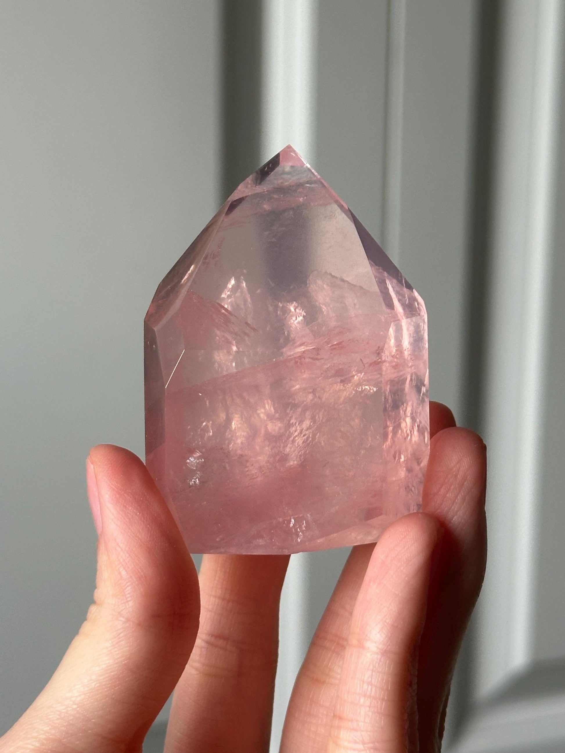HQ Gemmy Rose Quartz Tower from Brazil | Natural High Clarity Pink Quartz Crystal Point | Collector Specimen, Home Decor & Gift