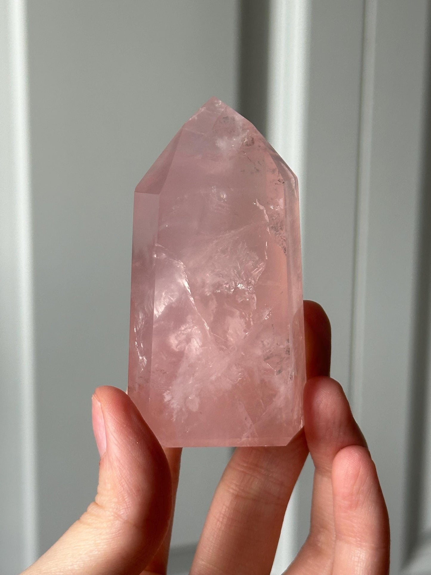 HQ Gemmy Rose Quartz Tower from Brazil | Natural High Clarity Pink Quartz Crystal Point | Collector Specimen, Home Decor & Gift