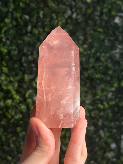 HQ Gemmy Rose Quartz Tower from Brazil | Natural High Clarity Pink Quartz Crystal Point | Collector Specimen, Home Decor & Gift