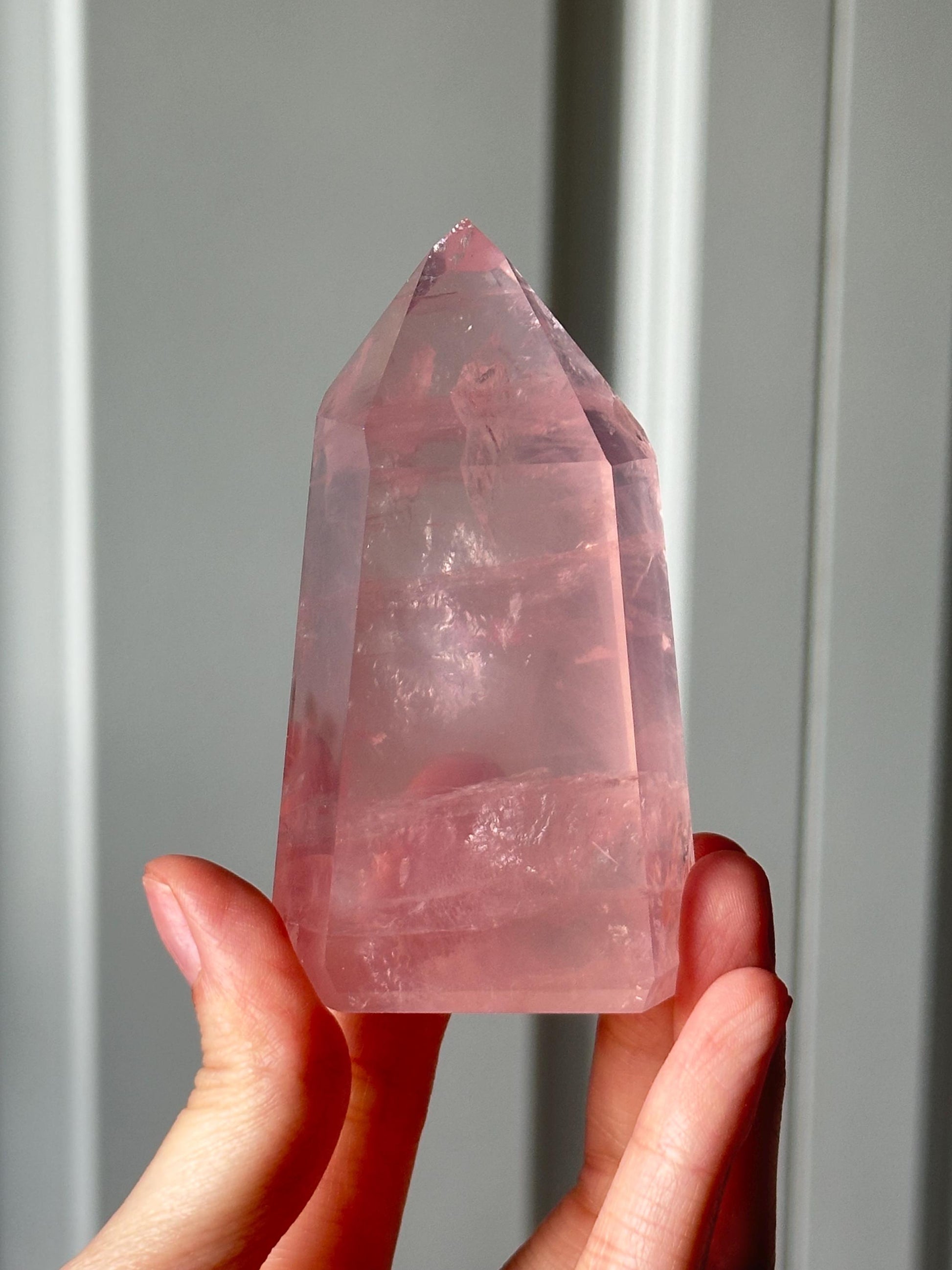 HQ Gemmy Rose Quartz Tower from Brazil | Natural High Clarity Pink Quartz Crystal Point | Collector Specimen, Home Decor & Gift
