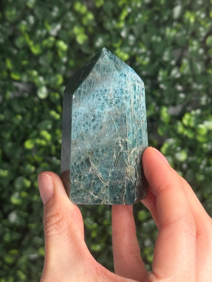 Orange Calcite Blue Apatite Tower from Brazil - YOU PICK! | Natural Colorful Crystal Point | Bright Mineral Decor, Collector Specimen & Gift