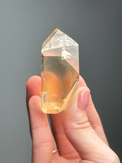 Honey Optical Calcite | Transparent Golden Calcite | Natural Crystal for Light Refraction | Unique Gemstone for Display and Collection