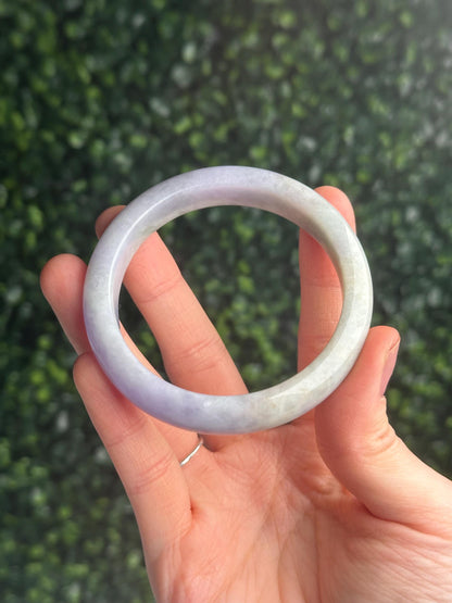 Grade A Burmese Lavender & Green Jade Bangle 57mm | Natural Jadeite Bracelet | Genuine Two-Tone Jade Jewelry Gift for Collectors