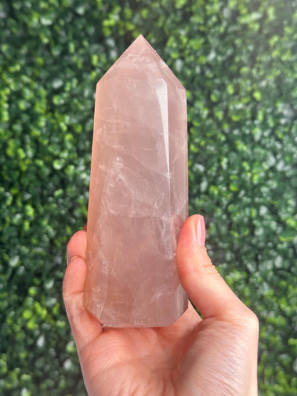 Rose Quartz Towers | Brazil | Natural Pink Crystal Point | Raw Standing Rose Quartz for Decor, Energy Work & Crystal Collectors