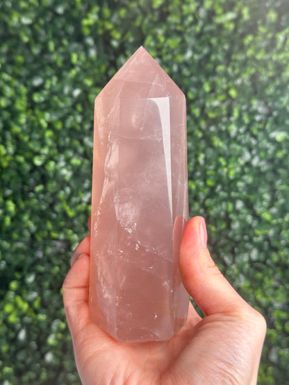 Rose Quartz Towers | Brazil | Natural Pink Crystal Point | Raw Standing Rose Quartz for Decor, Energy Work & Crystal Collectors