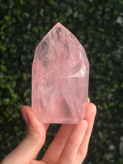 HQ Gemmy Rose Quartz Tower from Brazil | Natural High Clarity Pink Quartz Crystal Point | Collector Specimen, Home Decor & Gift