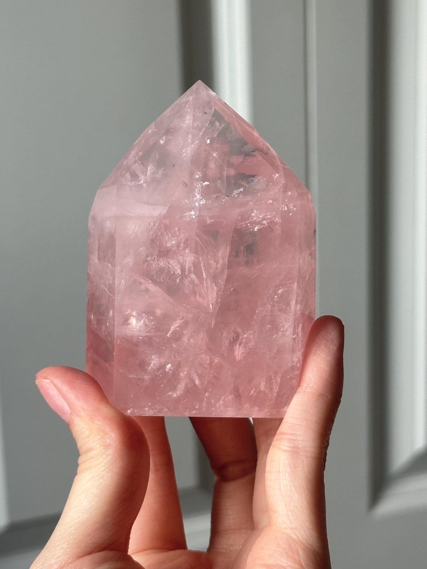 HQ Gemmy Rose Quartz Tower from Brazil | Natural High Clarity Pink Quartz Crystal Point | Collector Specimen, Home Decor & Gift
