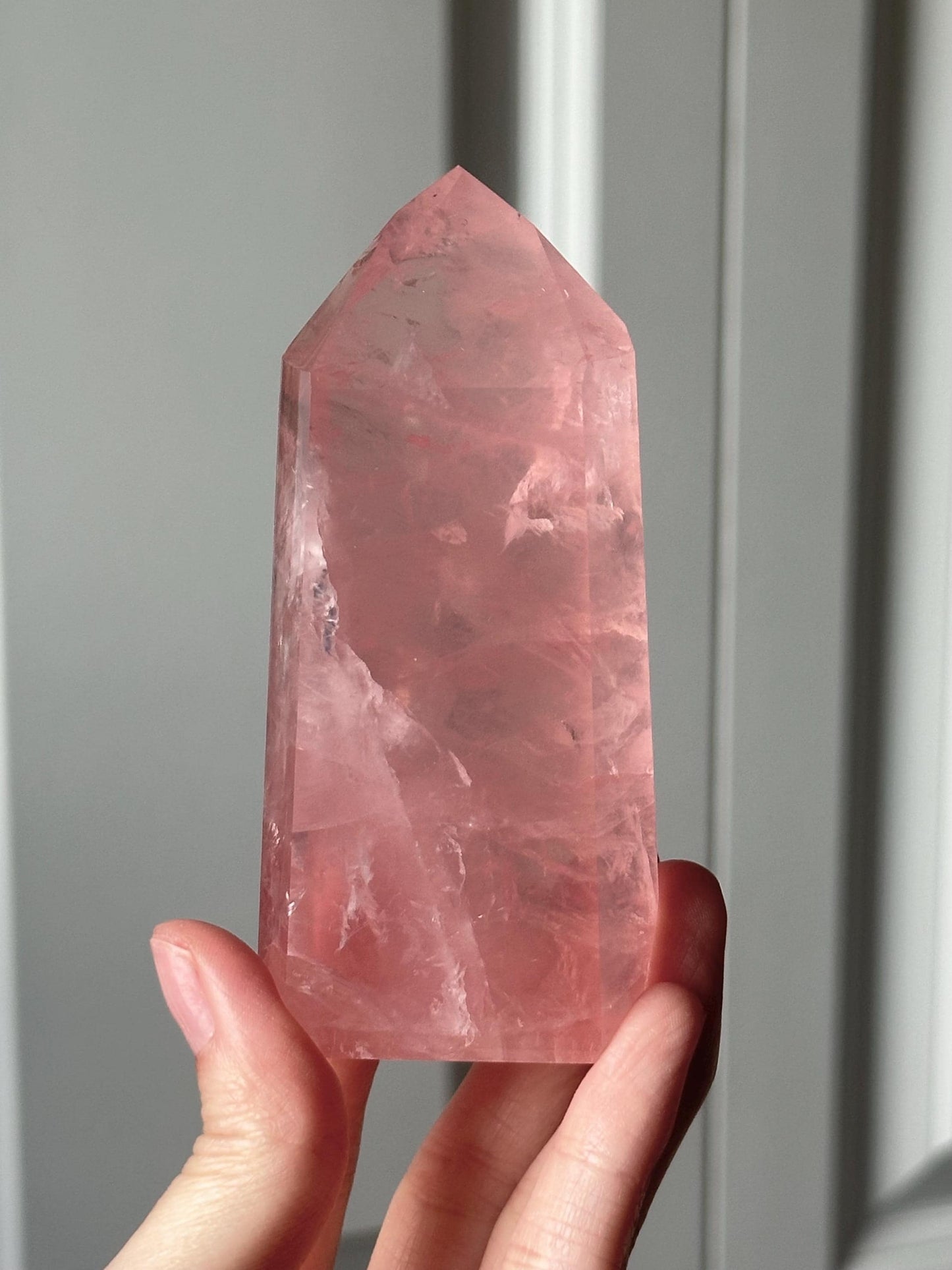 HQ Gemmy Rose Quartz Tower from Brazil | Natural High Clarity Pink Quartz Crystal Point | Collector Specimen, Home Decor & Gift