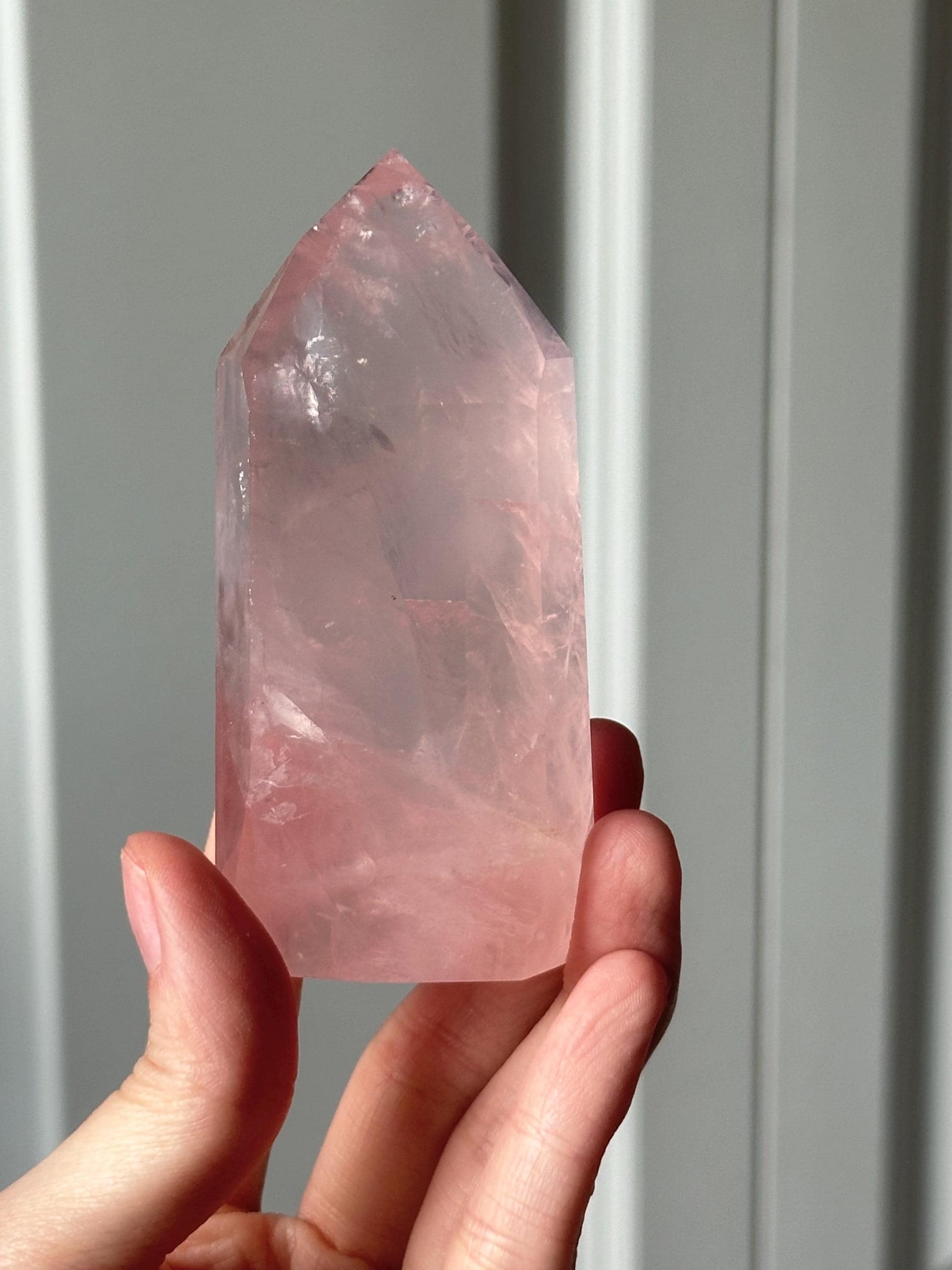 HQ Gemmy Rose Quartz Tower from Brazil | Natural High Clarity Pink Quartz Crystal Point | Collector Specimen, Home Decor & Gift