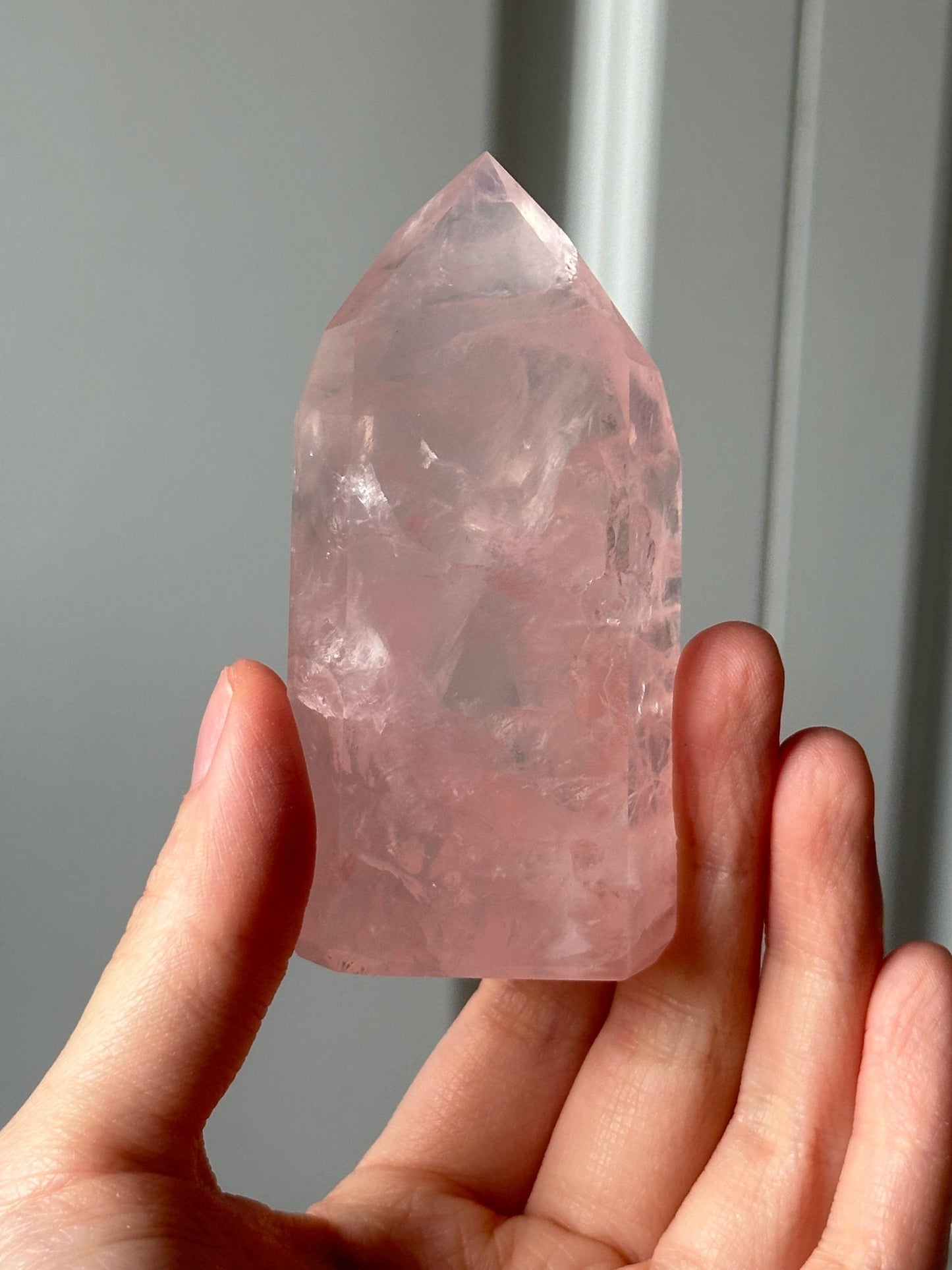 HQ Gemmy Rose Quartz Tower from Brazil | Natural High Clarity Pink Quartz Crystal Point | Collector Specimen, Home Decor & Gift