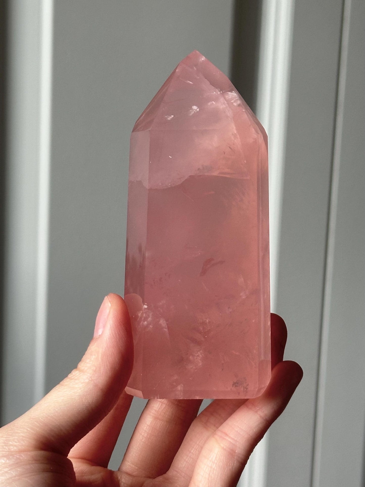 HQ Gemmy Rose Quartz Tower from Brazil | Natural High Clarity Pink Quartz Crystal Point | Collector Specimen, Home Decor & Gift