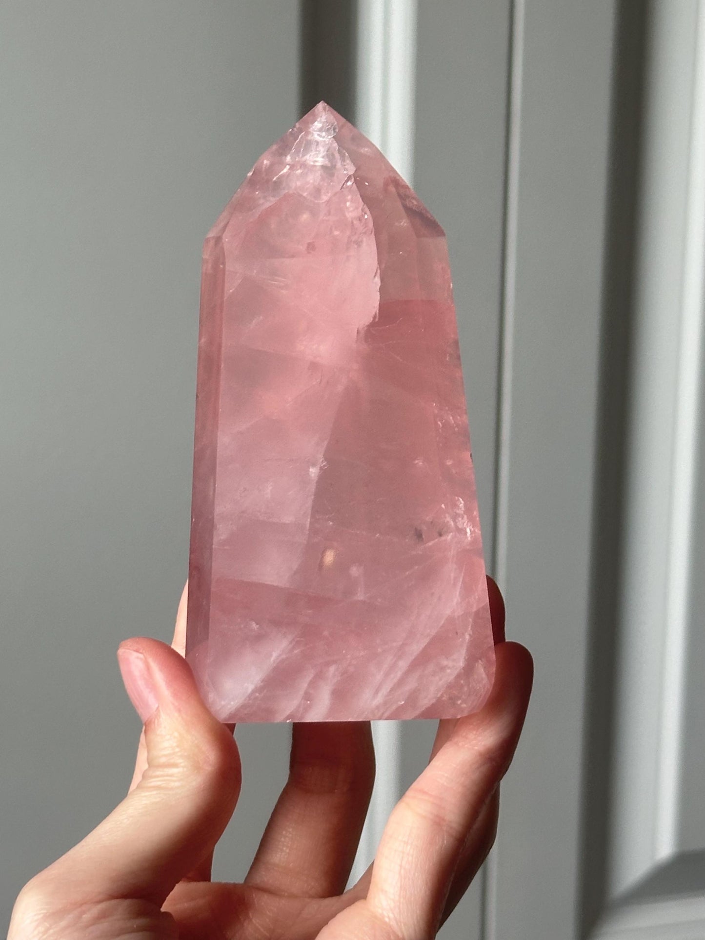 HQ Gemmy Rose Quartz Tower from Brazil | Natural High Clarity Pink Quartz Crystal Point | Collector Specimen, Home Decor & Gift