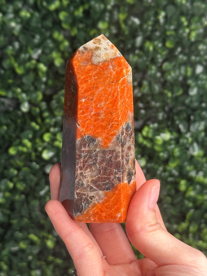Orange Calcite Blue Apatite Tower from Brazil - YOU PICK! | Natural Colorful Crystal Point | Bright Mineral Decor, Collector Specimen & Gift
