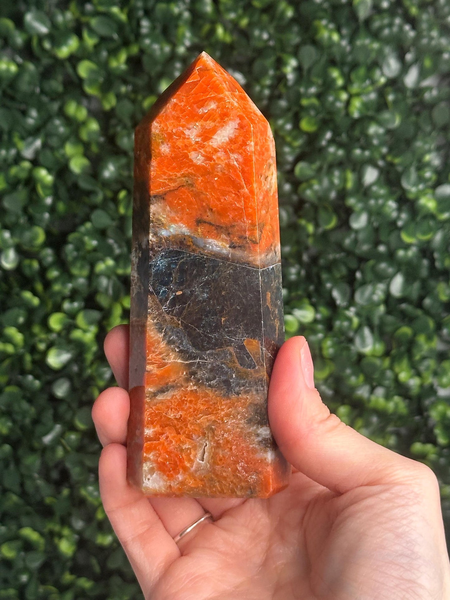 Orange Calcite Blue Apatite Tower from Brazil - YOU PICK! | Natural Colorful Crystal Point | Bright Mineral Decor, Collector Specimen & Gift