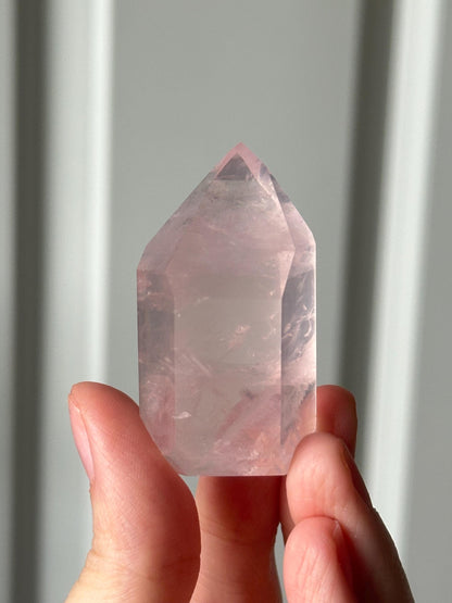 HQ Gemmy Rose Quartz Tower from Brazil | Natural High Clarity Pink Quartz Crystal Point | Collector Specimen, Home Decor & Gift