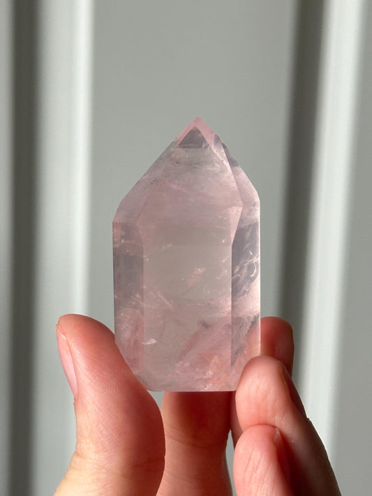 HQ Gemmy Rose Quartz Tower from Brazil | Natural High Clarity Pink Quartz Crystal Point | Collector Specimen, Home Decor & Gift