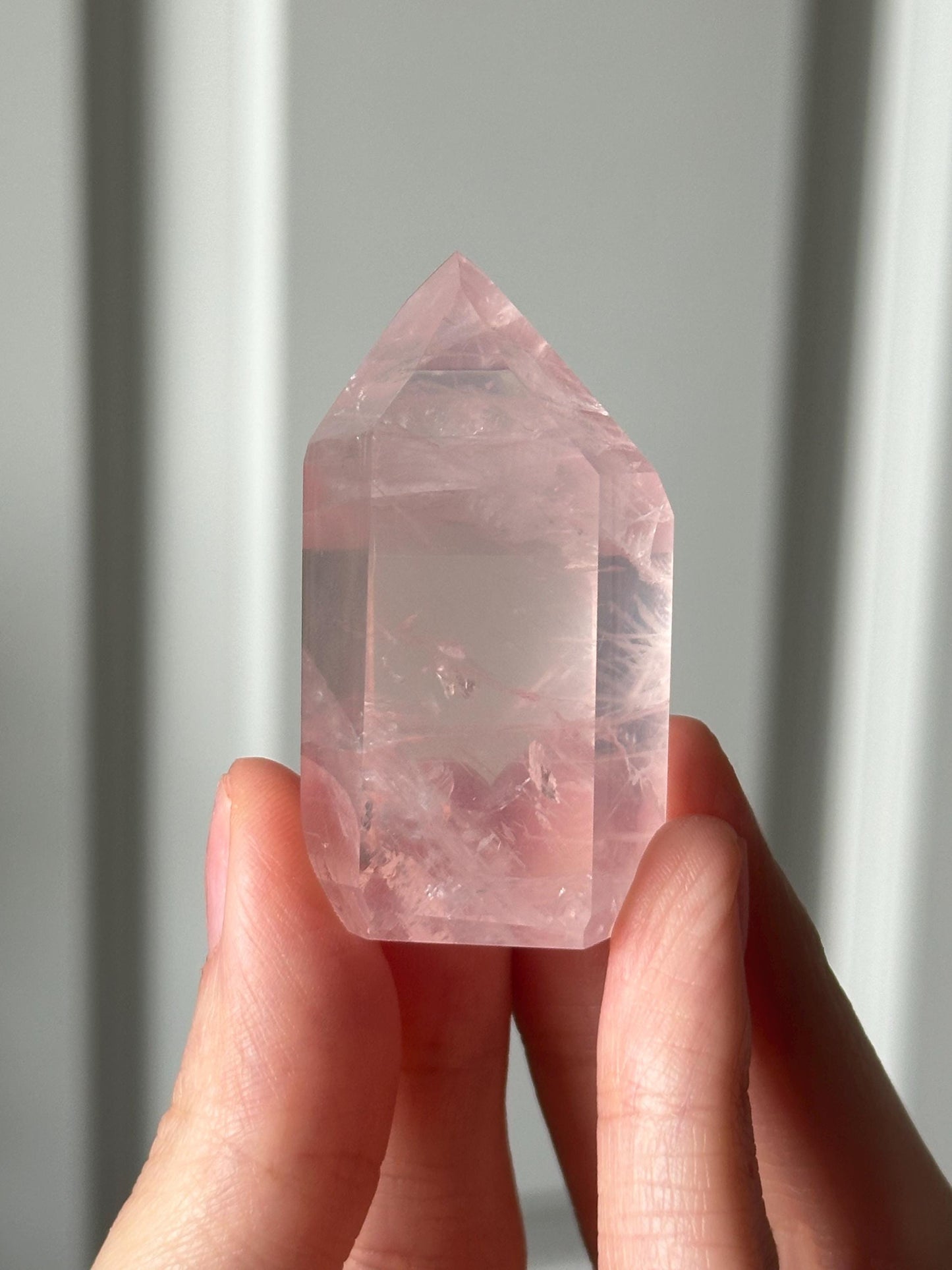 HQ Gemmy Rose Quartz Tower from Brazil | Natural High Clarity Pink Quartz Crystal Point | Collector Specimen, Home Decor & Gift