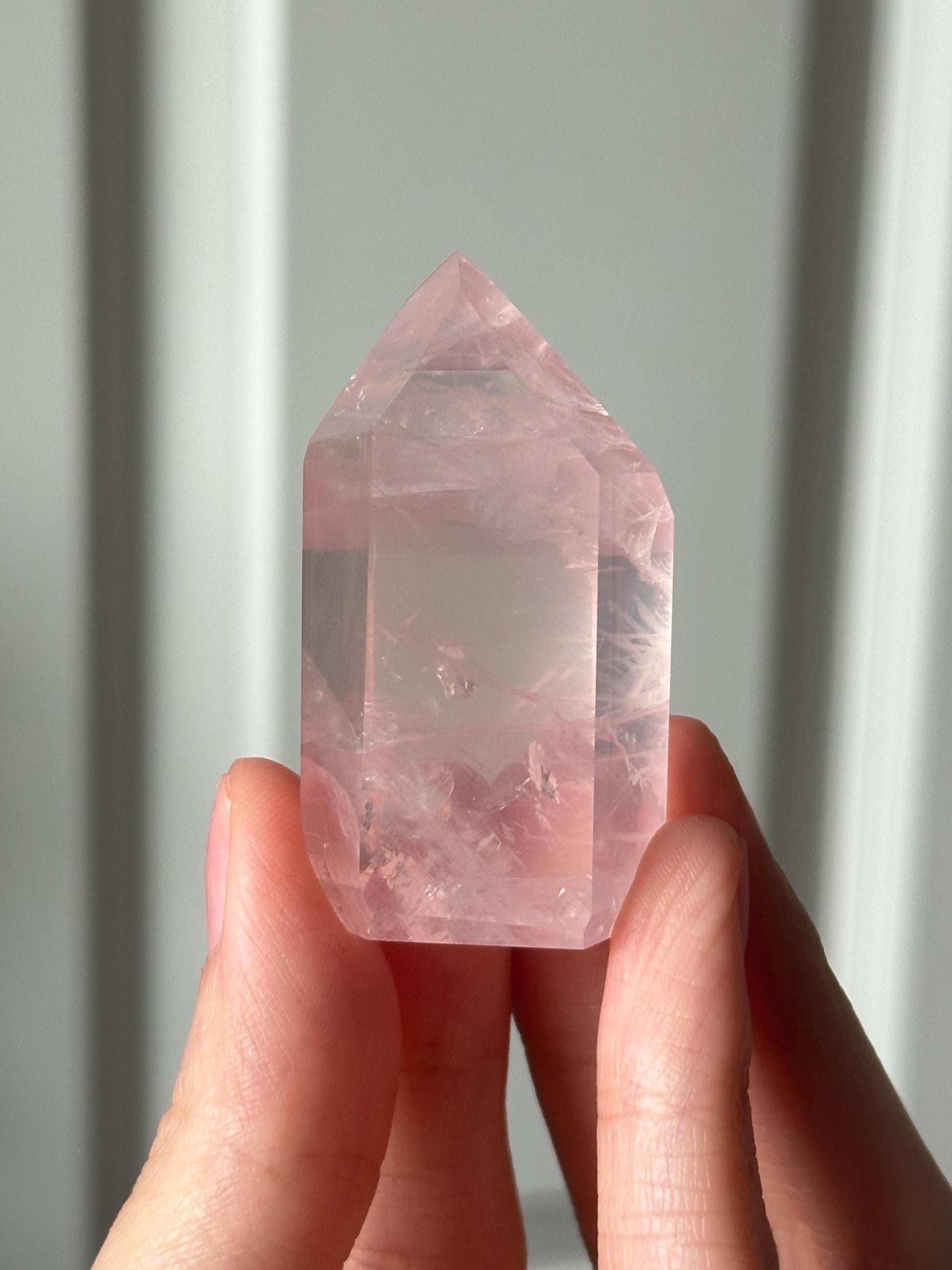 HQ Gemmy Rose Quartz Tower from Brazil | Natural High Clarity Pink Quartz Crystal Point | Collector Specimen, Home Decor & Gift