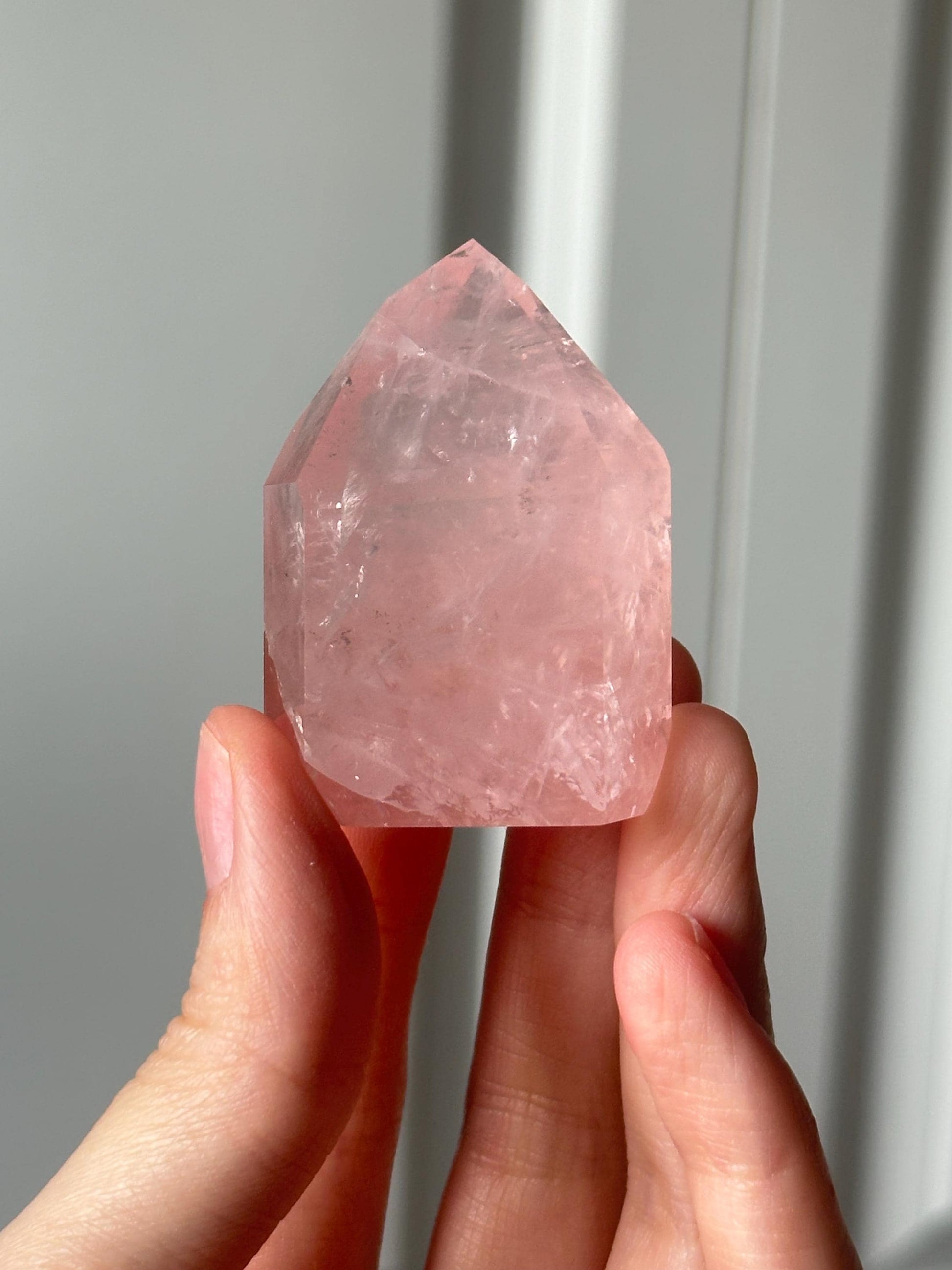 HQ Gemmy Rose Quartz Tower from Brazil | Natural High Clarity Pink Quartz Crystal Point | Collector Specimen, Home Decor & Gift